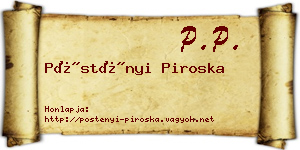 Pöstényi Piroska névjegykártya